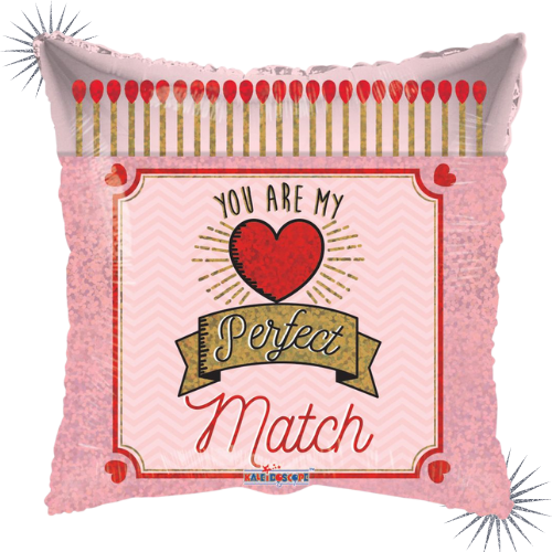 18" Love Matches Holographic Foil Balloon (P5) | Buy 5 Or More Save 20%