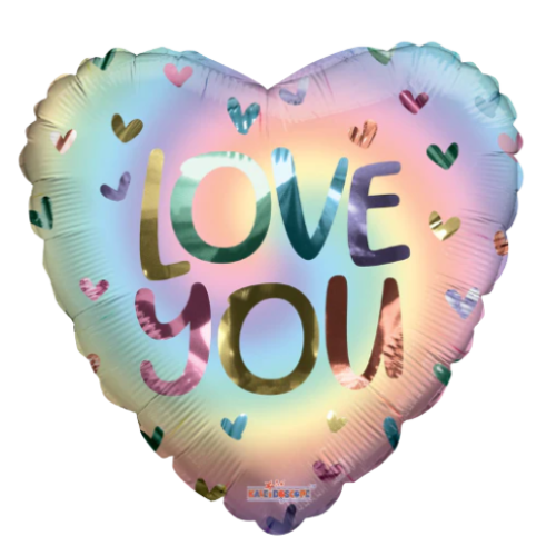 18" Love You Swirl Heart Foil Balloon (P5) | Buy 5 Or More Save 20%