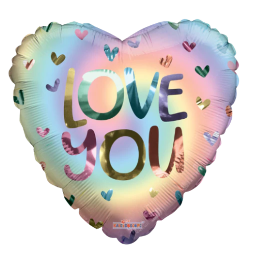 Globo metalizado Love You Swirl Heart de 18" (P5) | Compra 5 o más y ahorra un 20 %