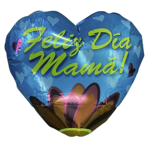 Globo de papel de aluminio con forma de corazón de margarita Feliz Dia Mama de 36 pulgadas | Liquidación - Hasta agotar existencias