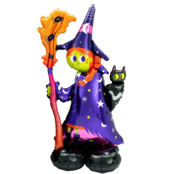 55" Scary Witch Airloonz Foil Balloon | Stands Over 4 Feet Tall - No Helium Required!