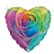 18" Rainbow Rose Heart Foil Balloon (P3) | Buy 5 Or More Save 20%