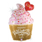 22" Valentine Golden Cupcake Foil Balloon (P10)