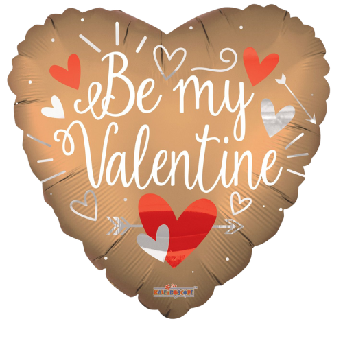 36" Conver Be My Valentine Matte Foil Heart Balloons (S3R4) | 5 Count
