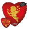 18" Valentine Cupid Heart Matte Foil Balloon (P4) | Buy 5 Or More Save 20%