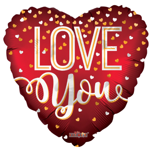 18" Love You Red Heart Matte Foil Balloon (P6) | Buy 5 Or More Save 20%