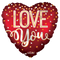 36" Love You Red Heart Matte Foil Balloon (P9) | 5 Count