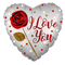 18" I Love You Rose Matte Heart Foil Balloon (P6) | Buy 5 Or More Save 20%