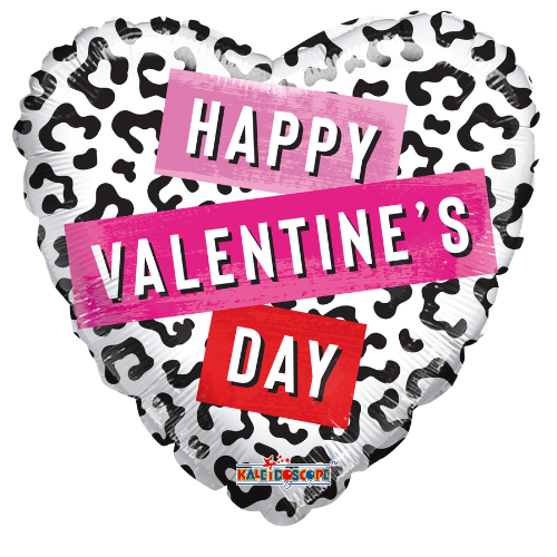 36" Happy Valentines Day Animal Print Foil Balloon (P7) | 5 Count