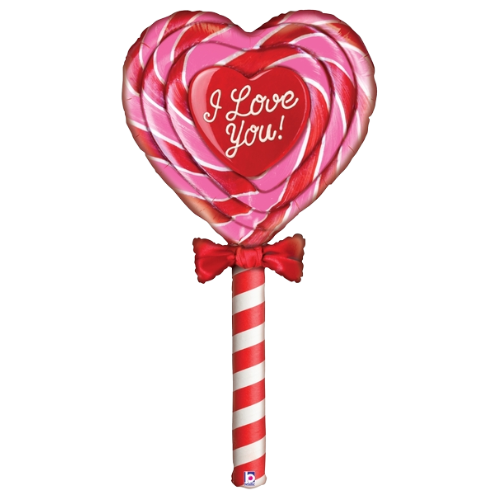 60" Mighty Special Delivery I Love You Lollipop Balloon (WSL)