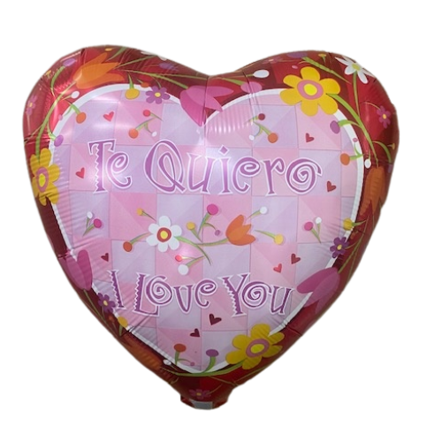 18" Te Quiero Floral Foil Balloon | Buy 5 Or More Save 20%