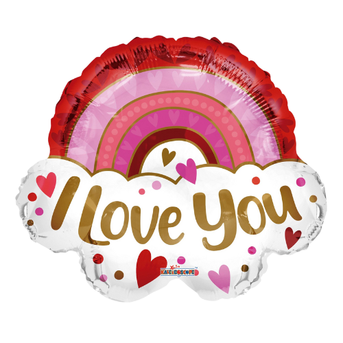18" I Love You Rainbow Foil Balloon (P6) | Buy 5 Or More Save 20%