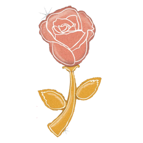 5' Fresh Picks Rose Gold Rose Foil Balloon (P12) | Stands 5 Feet Tall!