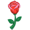 Globo de aluminio con una rosa roja Fresh Picks de 5' (P15) | Mide 5 pies de altura.