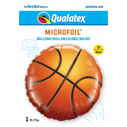 18" Basketball Round Foil Balloon | Buy 5 Or More Save 20%
