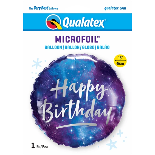 18" Birthday Galaxy Foil Balloon | Buy 5 Or More Save 20%