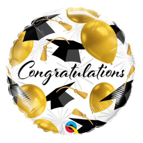 18" Congratulations Gold Balloons Foil Balloon (P28) | Buy 5 Or More save 20%