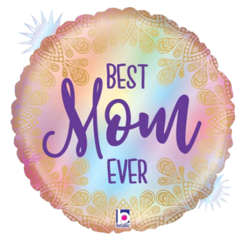 Globo de aluminio Opal Best Mom de 18" (P9) | Compra 5 o más y ahorra un 20 %
