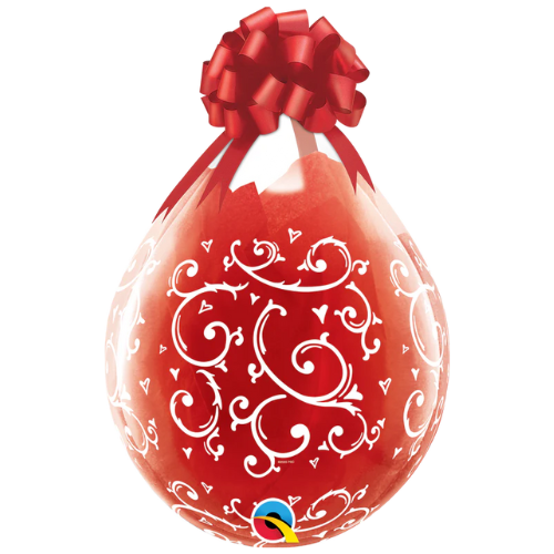 Globos de látex Qualatex rellenos de filigrana y corazones de 18.0 in | 25 unidades