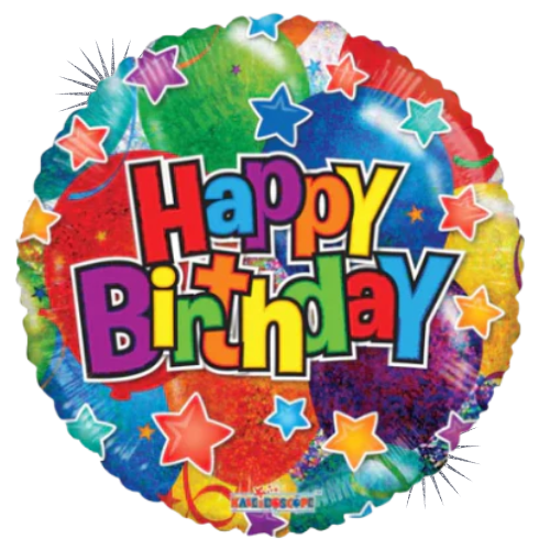 18" Birthday Balloons Holographic Foil Balloon | Buy 5 Or More Save 20%