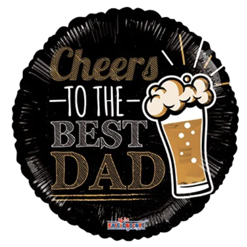 Globo de aluminio de 18" Cheers To The Best Dad (P18) | Compra 5 o más y ahorra un 20 %