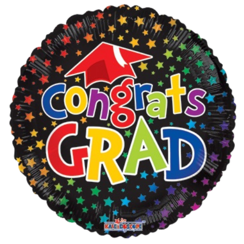 18" Congrats Grad Non Foil Balloon (P29) | Buy 5 Or More Save 20%