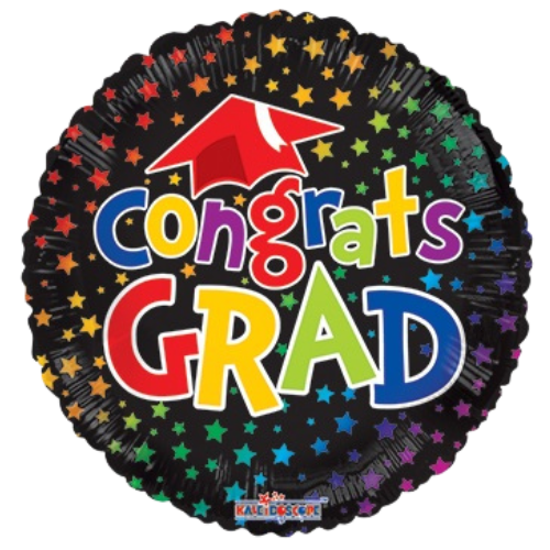 18" Congrats Grad Non Foil Balloon (P25) | Buy 5 Or More Save 20%