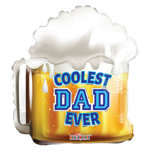 18" Coolest Dad Beer Foil Balloon (P21) | Buy 5 Or More Save 20%