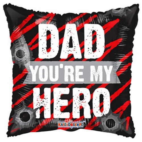 18" Dad You're My Hero Non Foil Balloon (P21) | Buy 5 Or More Save 20%