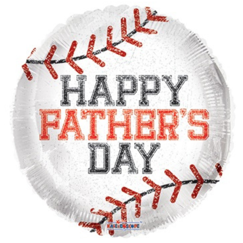 18" Father's Day Baseball Foil Balloon (P19) | Buy 5 Or More Save 20%