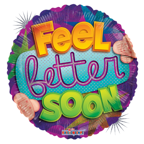 18" Feel Better Soon Holographic Foil Balloon | Buy 5 Or More Save 20%