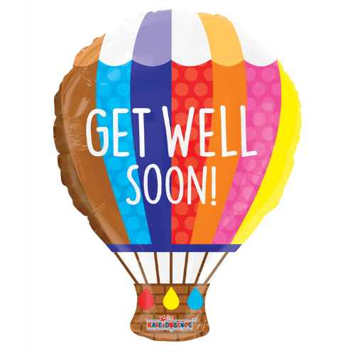18" Get Well Hot Air Foil Balloon | Buy 5 Or More Save 20%