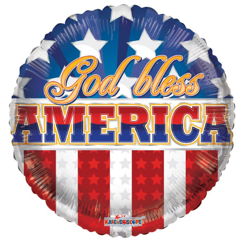 18" God Bless America Foil Balloon (P21) | Buy 5 Or More Save 20%