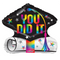 Globo de aluminio multicolor con diploma y gorra de graduación de 18" (P26) | Compre 5 o más y ahorre un 20 %