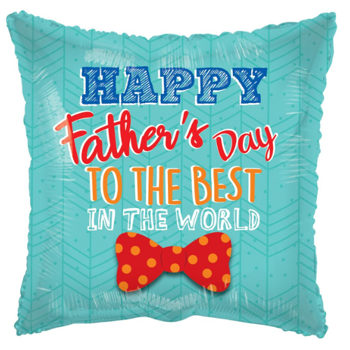 18" Happy Father's Day Square Foil Balloon (P22) | Buy 5 Or More Save 20%