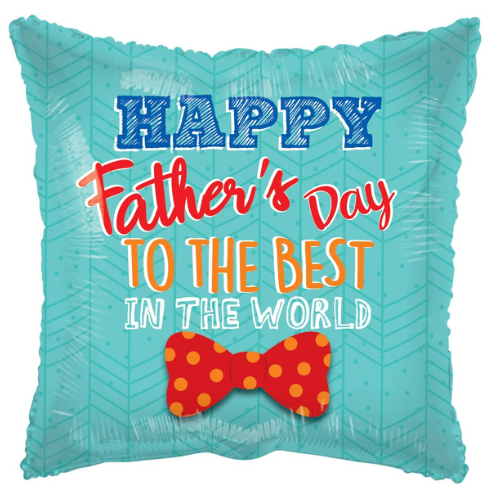 18" Happy Father's Day Square Foil Balloon (P19) | Buy 5 Or More Save 20%