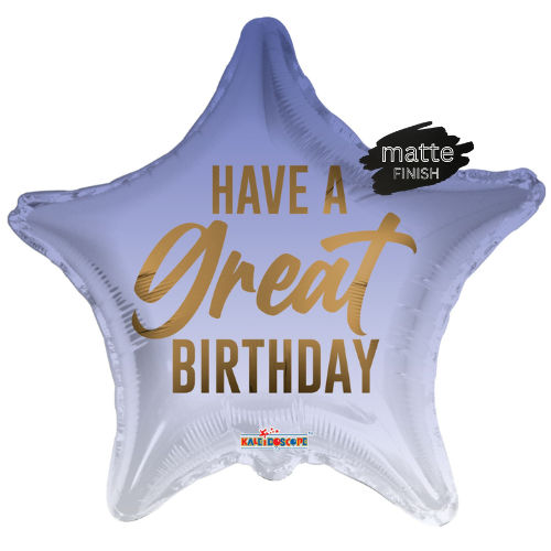 18" Have A Great Birthday Matte Star Foil Balloon | Buy 5 Or More Save 20%
