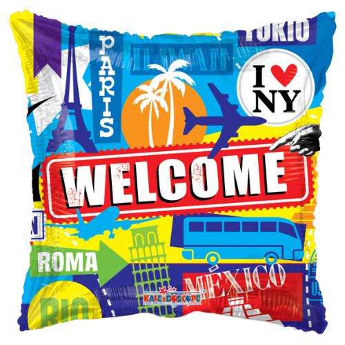 18" Welcome Capital Cities Foil Balloon | Buy 5 Or More Save 20%