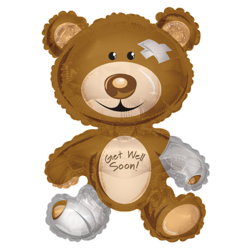 Globo de aluminio Get Well Bear de 36" | 5 unidades