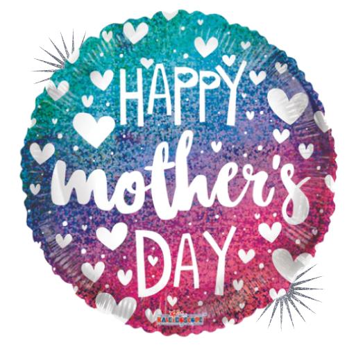 9" Mother's Day Gradient Holographic Foil Airfill Balloon (P11) | Buy 5 Or More Save 20%
