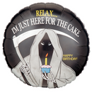 18" Grim Reaper Happy Birthday Foil Balloon | Buy 5 Or More Save 20%