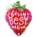 21" Opal Best Mom Strawberry Shape Foil Balloon (P11)