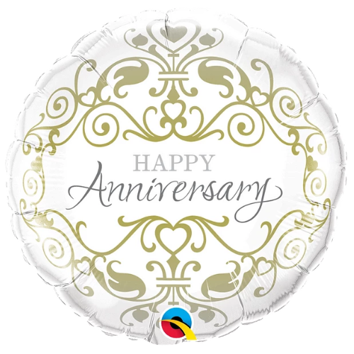 Globo metalizado de aniversario de 18" | Compre 5 o más y ahorre un 20 %