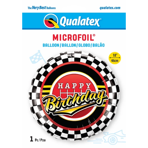 18" Birthday Checkered Pattern Foil Balloon | Buy 5 Or More Save 20%