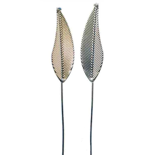 Accesorio floral de alambre chapado en metal Chic Leaf | 6 cuentas