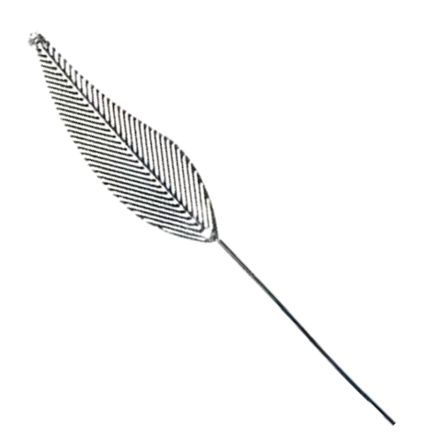 Accesorio floral de alambre chapado en metal Chic Leaf | 6 cuentas