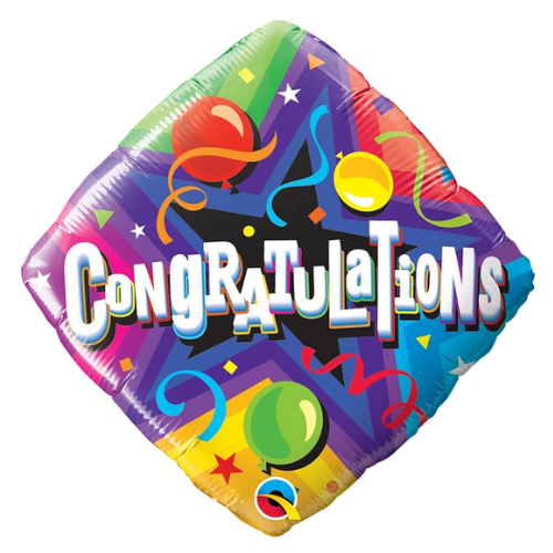 18" Congrats Party Time Foil Balloon | Buy 5 Or More Save 20%