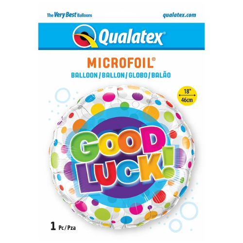 Globo de aluminio con puntos coloridos de buena suerte de 18" | Compre 5 o más y ahorre un 20 %