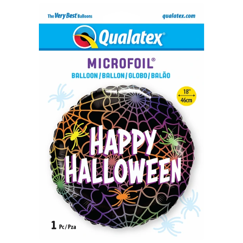 Globo de aluminio de arañas y telarañas de Halloween de 18" (P13) Compre 5 o más y ahorre 20 %