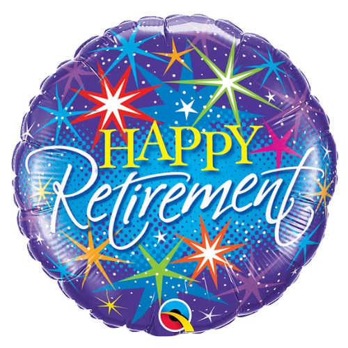 Globo de aluminio colorido Happy Retirement de 18" | Compre 5 o más y ahorre un 20 %